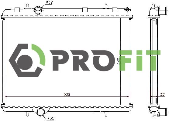 Радіатор, система охолодження двигуна, Profit 1740-0089