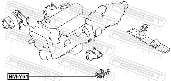 FEBEST NM-Y61 Mounting, engine