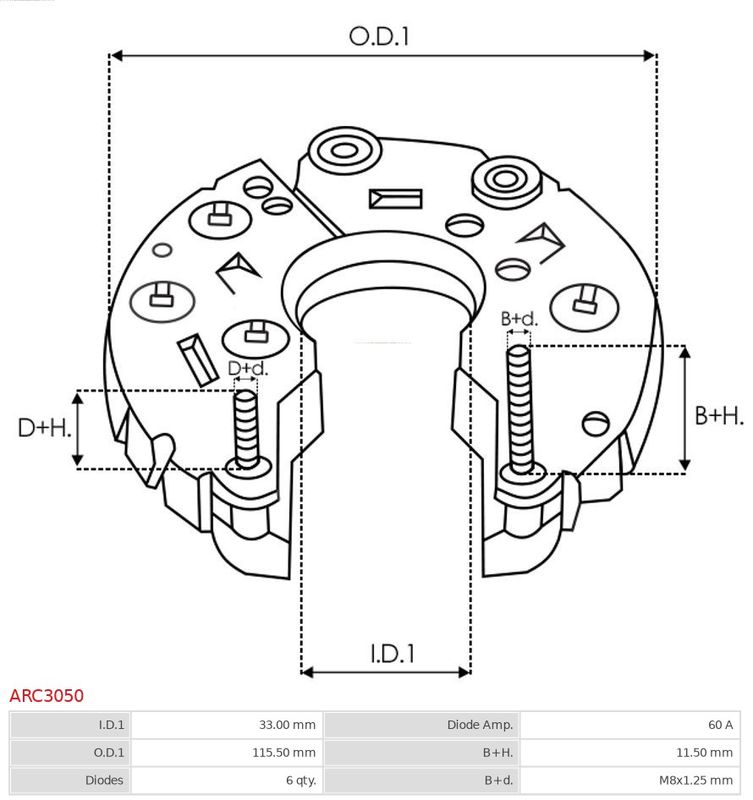 Тримач, фланець привода генератора, Auto Starter ARC3050