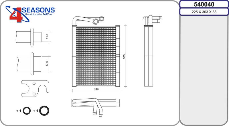 AHE 540040 - Evaporator, air conditioning