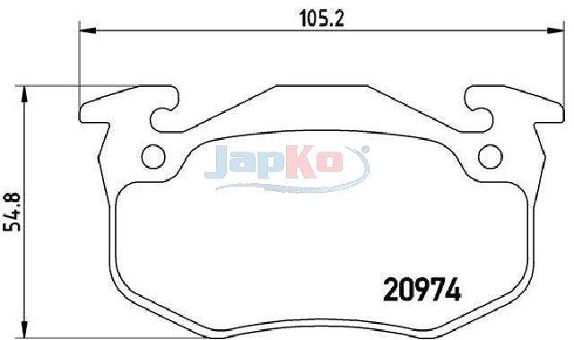 Piduriklotsi komplekt, ketaspidur, JAPKO 510611