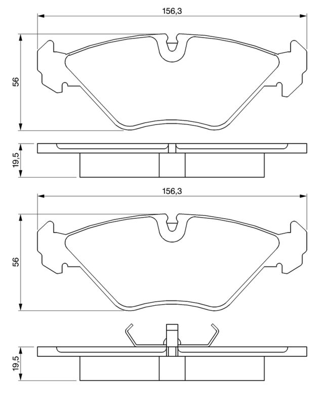 Piduriklotsi komplekt, ketaspidur, BOSCH 0 986 461 766