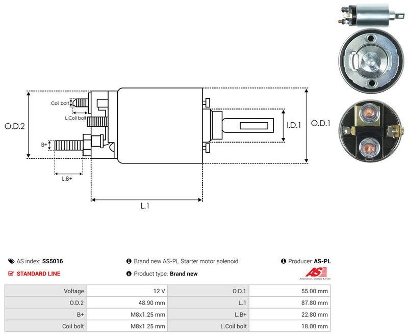 Magnetlülitus, starter, AS-PL SS5016