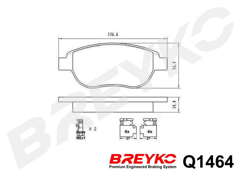 DAVID VASCO Q1464 Brake Pad Set, disc brake