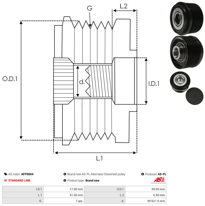 AS-PL AFP9004 Alternator Freewheel Clutch