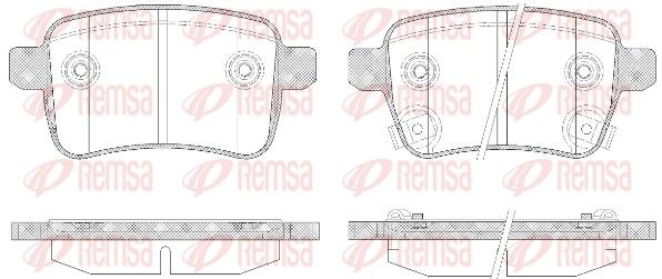 Комплект гальмівних накладок, дискове гальмо, Remsa 1450.12