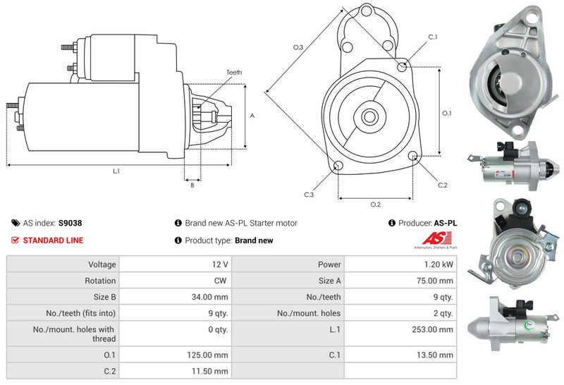 AS-PL S9038 Starteris