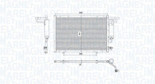 Конденсатор, система кондиціонування повітря, Magneti Marelli 350203754000