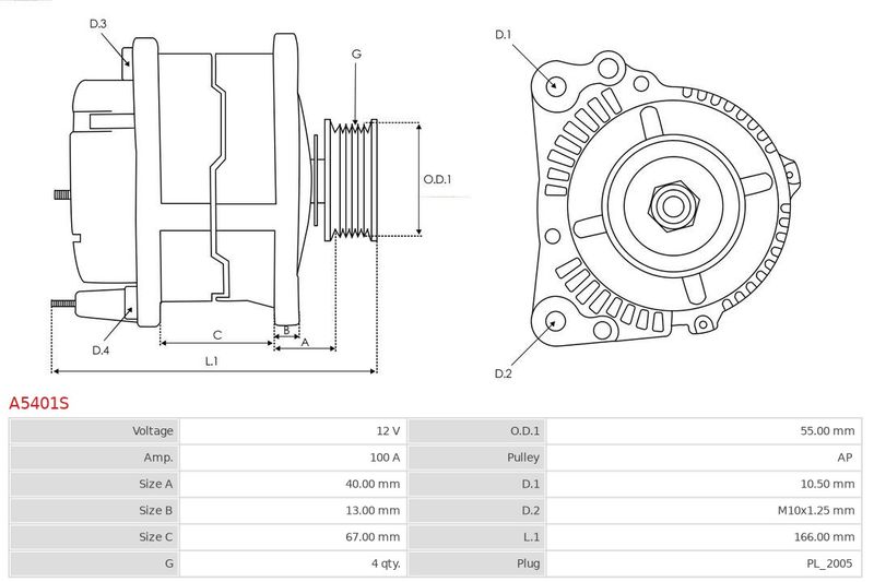 AS-PL A5401S Alternator