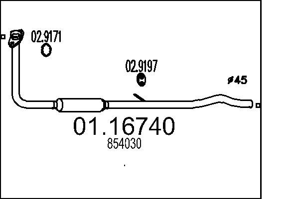 MTS kipufogócső 01.16740