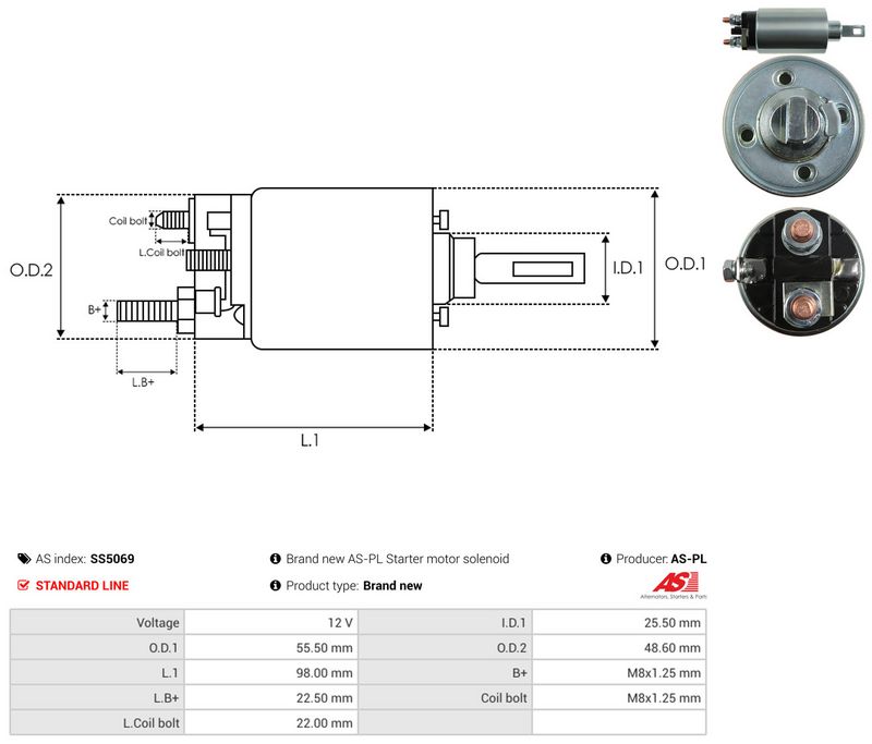 AS-PL SS5069 Solenoid Switch, starter