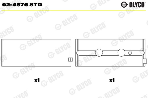 Вкладыши коренные STD GLYCO 024576STD