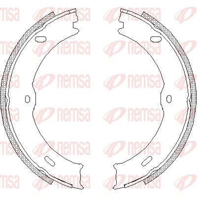 Комплект гальмівних колодок, стоянкове гальмо, Remsa 4746.00