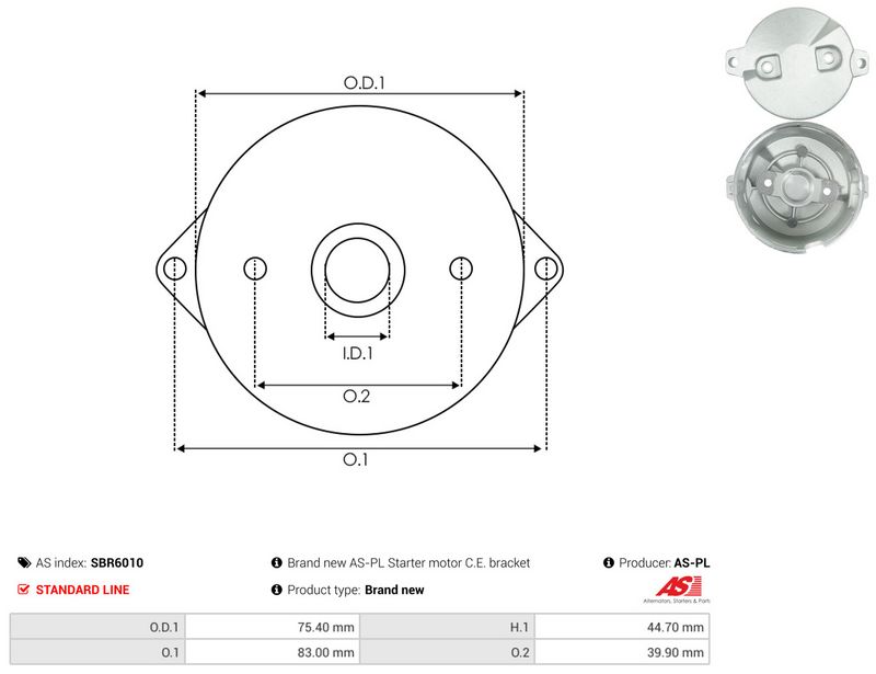 AS-PL SBR6010 Starter Lid, carburettor