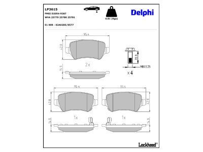DELPHI LP3615 Brake Pad Set, disc brake