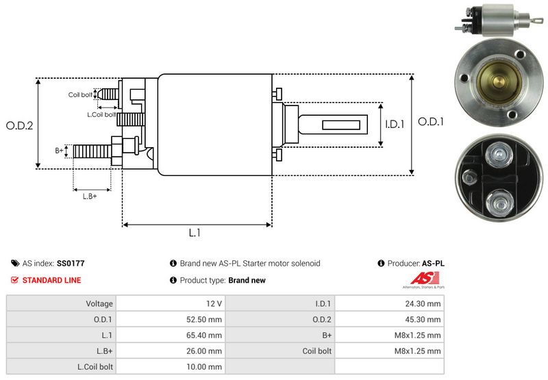 Magnetlülitus, starter, AS-PL SS0177