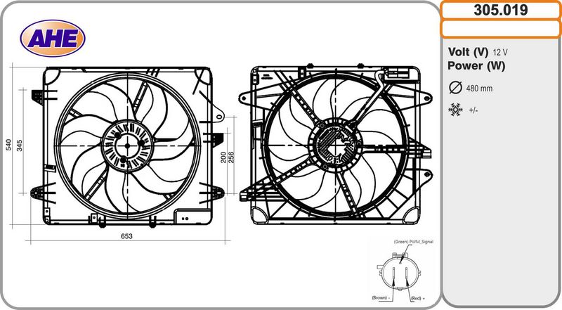 AHE 305.019 - Fan, engine cooling