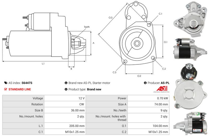 AS-PL S6447S Starteris