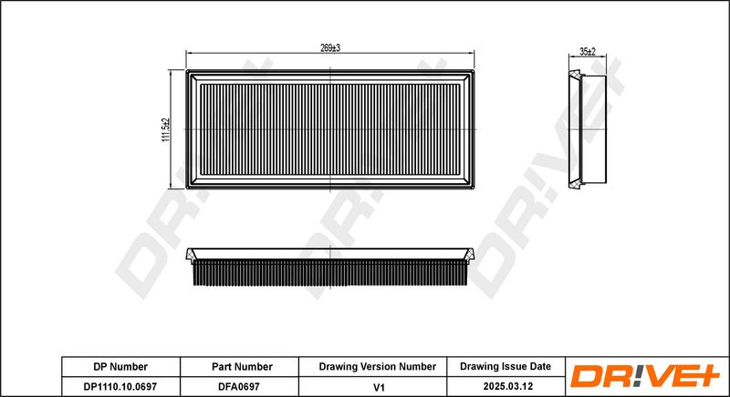 Filtru aer DP1110.10.0697 Dr!ve+