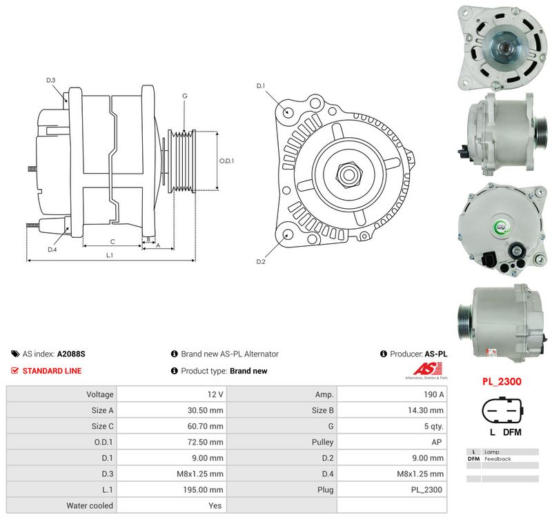 Generaator, AS-PL A2088S