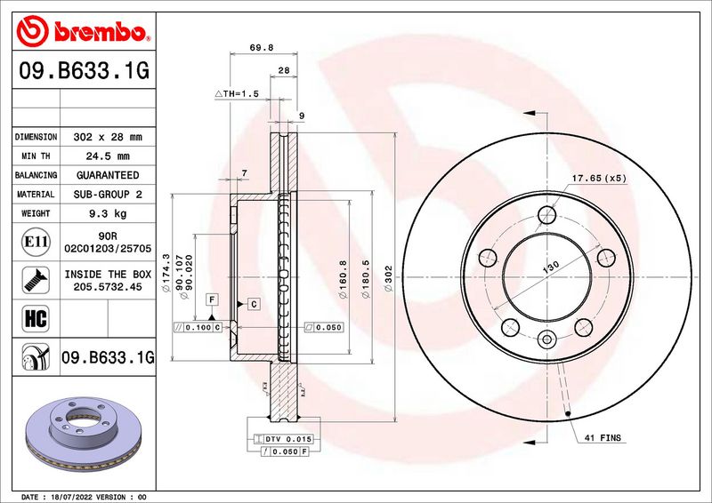 BREMBO Remmenset, remschijf KT 10 034