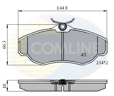 Комплект гальмівних накладок, дискове гальмо, Comline CBP0162