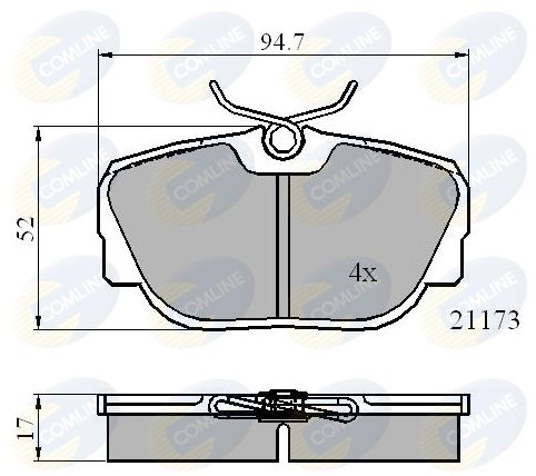 Комплект гальмівних накладок, дискове гальмо, Comline CBP0361