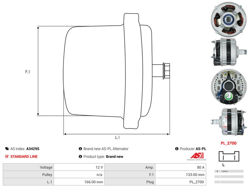 AS-PL A3429S Alternator