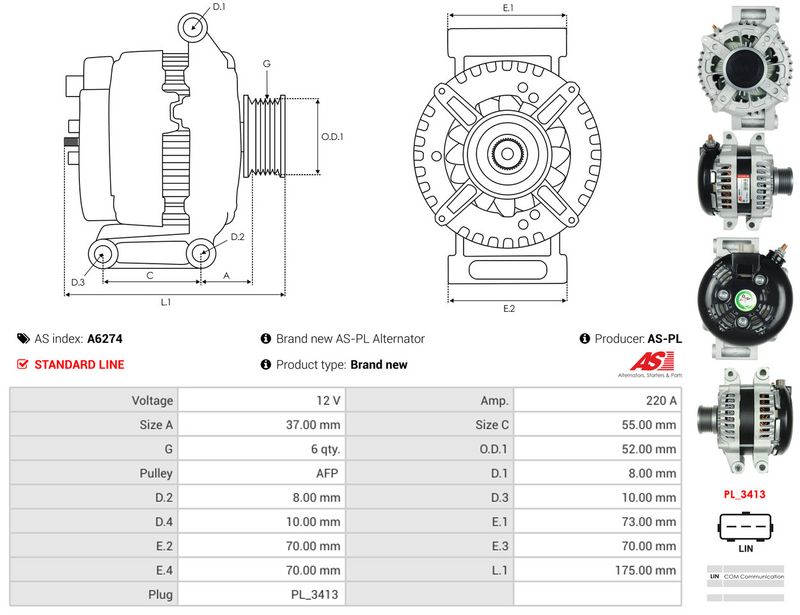 AS-PL A6274 Alternator