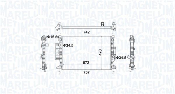 Радіатор, система охолодження двигуна, Magneti Marelli 350213155300