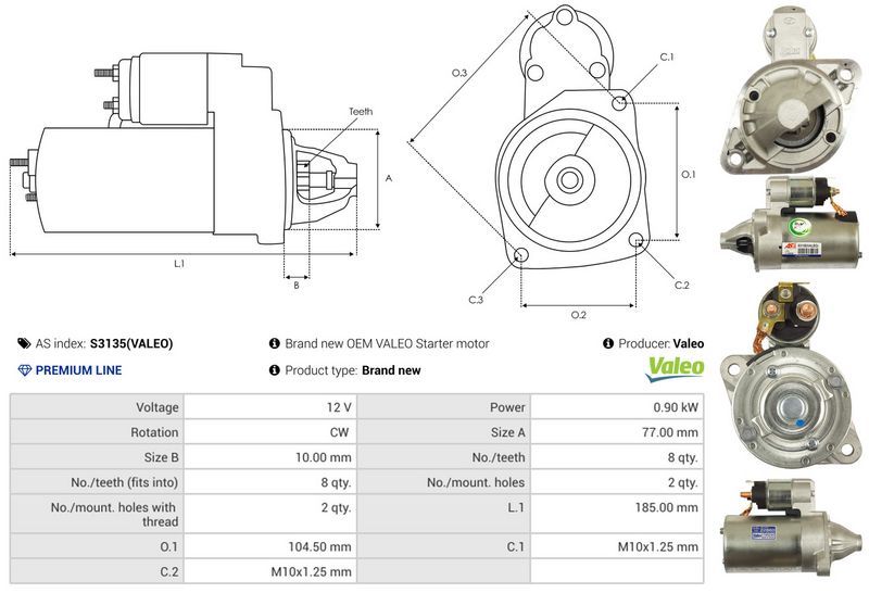 AS-PL S3135(VALEO) Starter