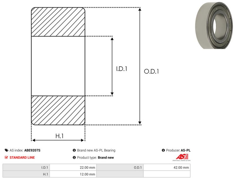 AS-PL ABE9207S Bearing