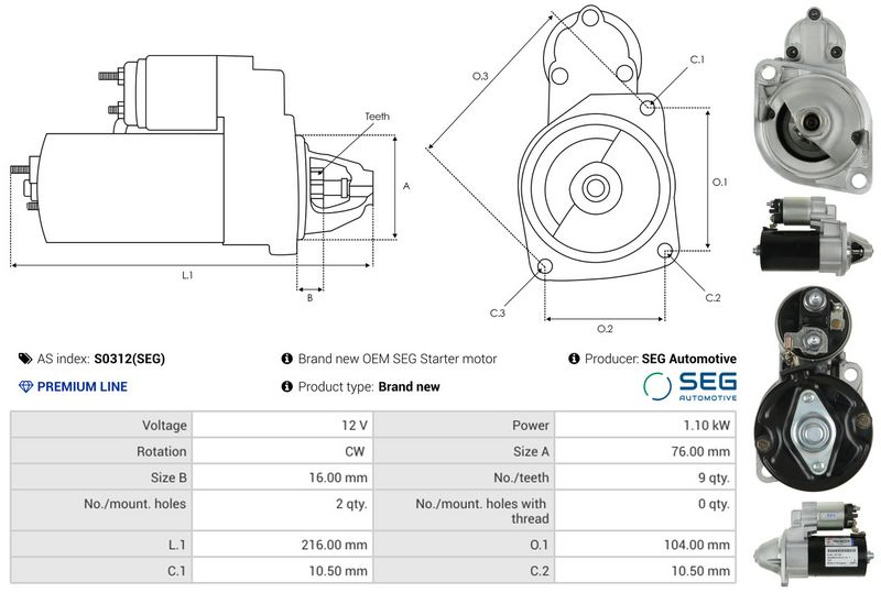 AS-PL S0312(SEG) Starteris