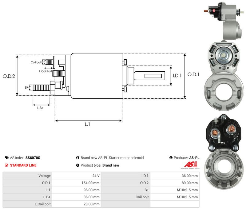 Magnetlülitus, starter, AS-PL SS6070S
