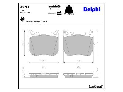 DELPHI LP3714 Brake Pad Set, disc brake