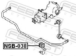FEBEST NSB-038 Mounting, stabiliser bar