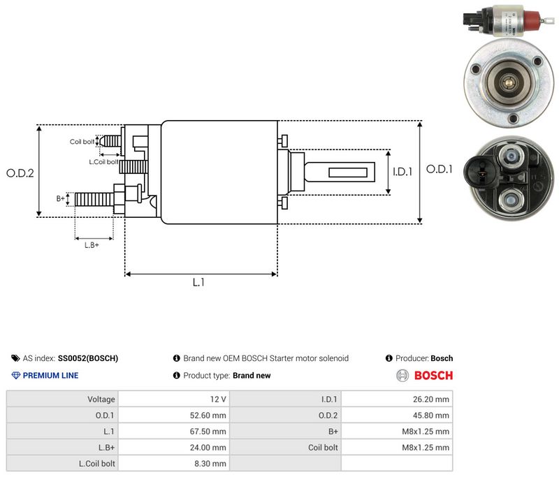 Magnetlülitus, starter, AS-PL SS0052(BOSCH)