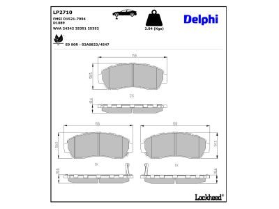 DELPHI LP2710 Brake Pad Set, disc brake