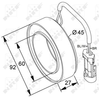 NRF 38420 Coil, magnetic clutch (compressor)