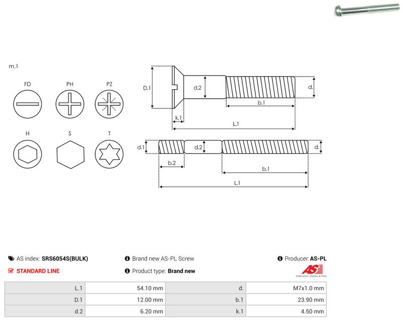 AS-PL SRS6054S(BULK) Repair Set, alternator