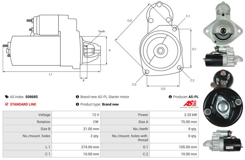 AS-PL S0868S Starter