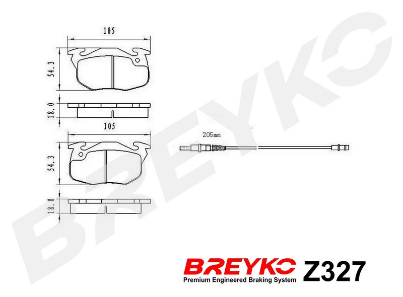 DAVID VASCO Z327 Brake Pad Set, disc brake