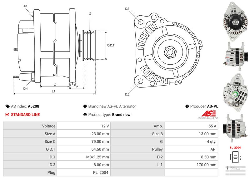 AS-PL A5208 Alternator