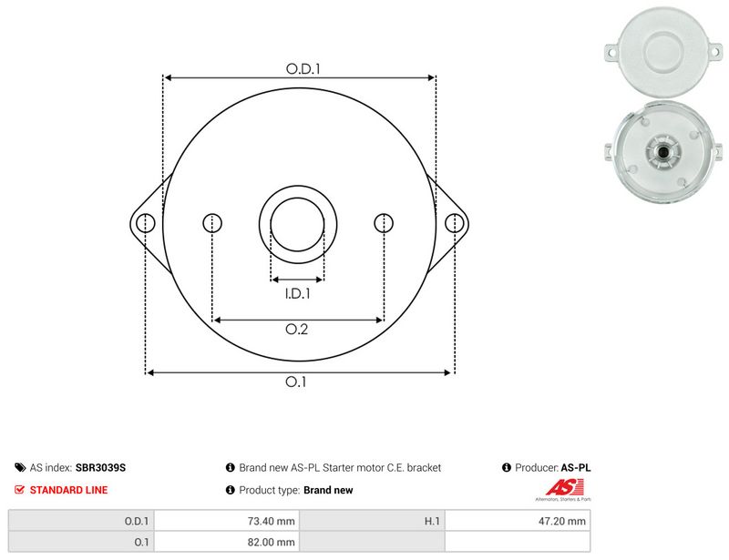 AS-PL SBR3039S Starter Lid, carburettor