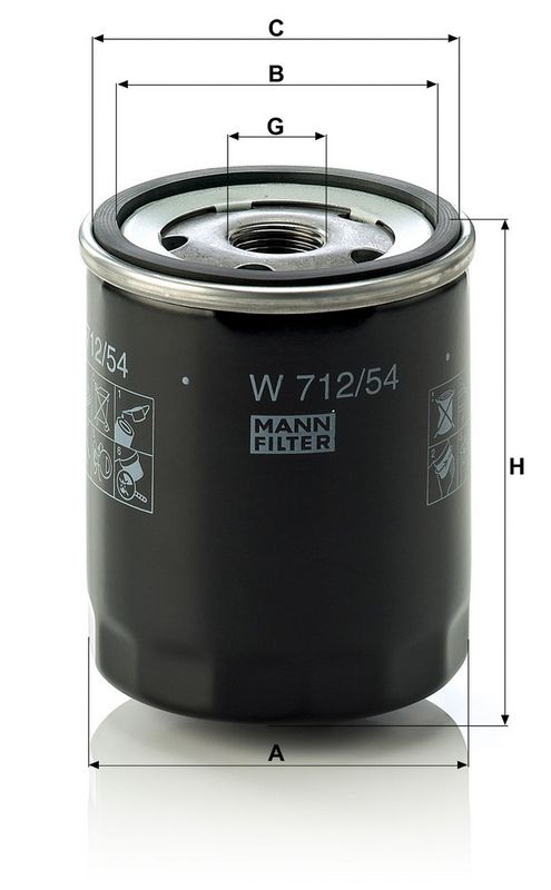 Filtru ulei W 712/54 MANN-FILTER