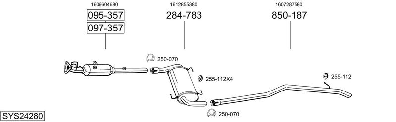 BOSAL kipufogórendszer SYS24280