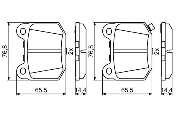 Комплект гальмівних накладок, дискове гальмо, Bosch 0986494865