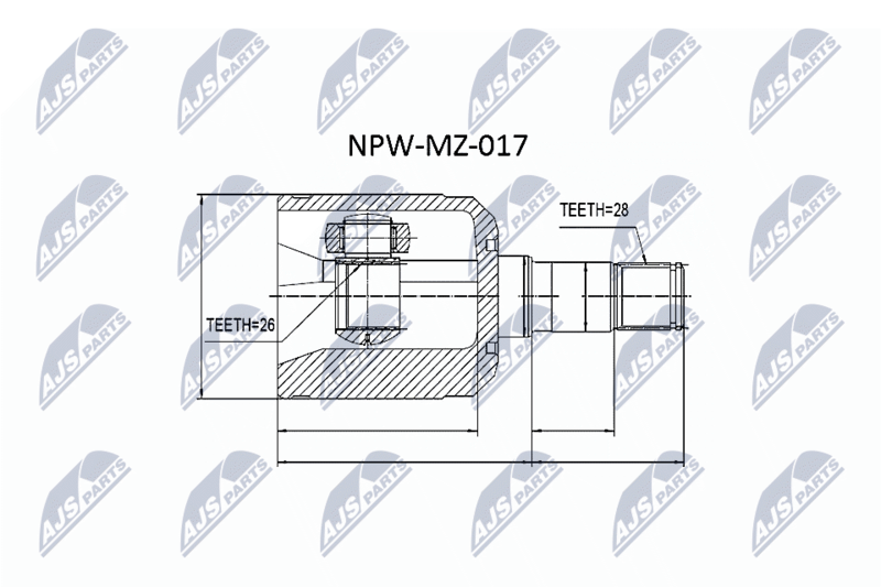NTY csuklókészlet, hajtótengely NPW-MZ-017