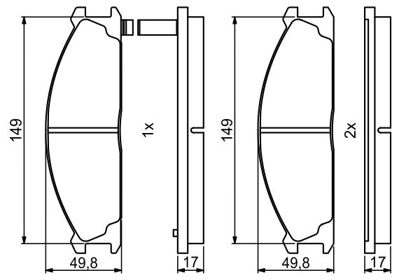 BOSCH 0 986 494 848 Brake Pad Set, disc brake