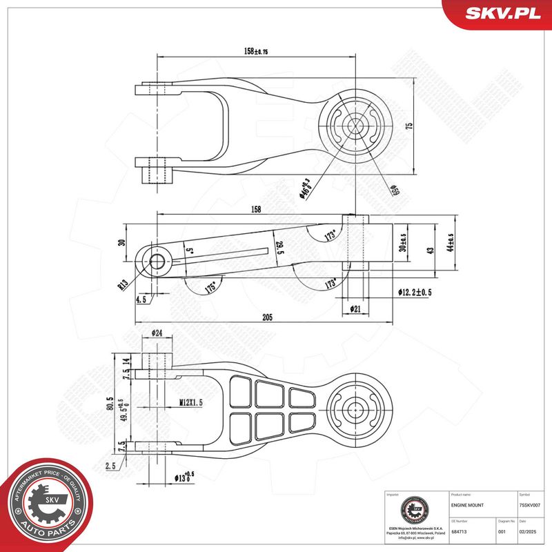 Paigutus, Mootor, ESEN SKV 75SKV007